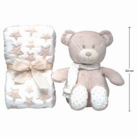 Kit Ursinho com Mantinha Soninho Buba - Bege