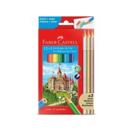 L&aacute;pis de Cor 12 Cores e 3 L&aacute;pis Cores Met&aacute;licas Faber Castell - 15 Unidades