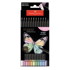 L&aacute;pis de Cor Supersoft Pastel Faber Castell 12 Cores - 210745