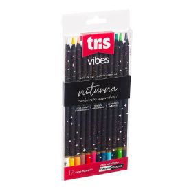 Lápis De Cor Vibes Noturna 12 Cores Tris - 907455