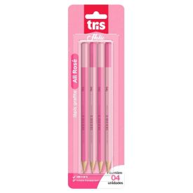 Lápis Grafite All Rosé 4 Unidades Tris - 904942