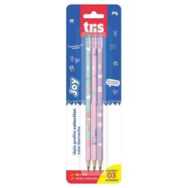 Lápis Grafite Com Borracha Collection Joy 3 Unidades Tris - 906588