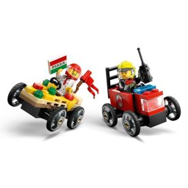 Lego City Carro De Pizza Vs Caminhão De Bombeiros - 60458