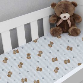 Lençol Infantil Avulso para Berço Havan Baby - Urso Azul