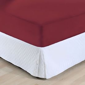 Lençol Avulso Queen Com Elástico Malha Slim Solecasa 1 Peça - Vinho Blondstone