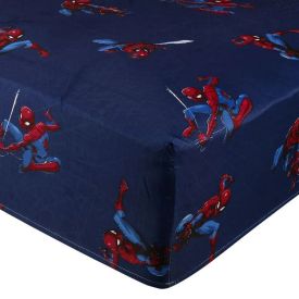 Lençol Infantil Solteiro Com Elástico Disney By Hedrons - Homem aranha Teia