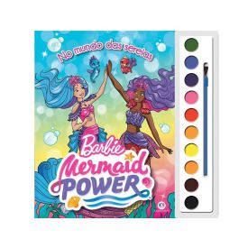 Livro Aquarela Barbie No Mundo das Sereias - Para colorir