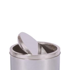 Lixeira Basculante Redonda Inox Mor - 5 Litros