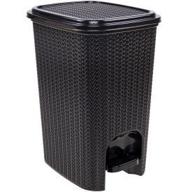 Lixeira Com Pedal Plasútil Trama 7 Litros - Preto