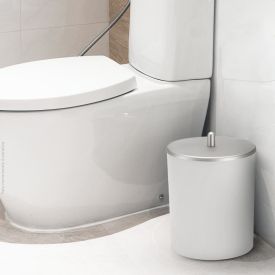 Lixeira Conceito Branca E Aço Escovado Arthi - 5 Litros