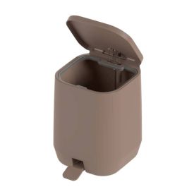 Lixeira de Pedal Aura 6 Litros Ou - Marrom Amêndoa