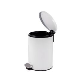 Lixeira Redonda Com Pedal Matte Camesa 3 Litros - Branco