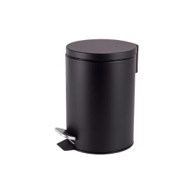 Lixeira Redonda Com Pedal Matte Camesa 3 Litros - Preto 