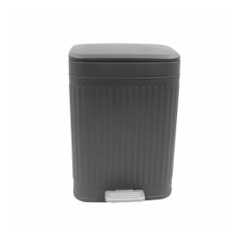 Lixeira Quadrada Plástica com Pedal Havan Casa 8 Litros - Preto