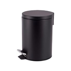 Lixeira Redonda Com Pedal Matte Camesa 5 Litros - Preto 