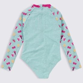 Maiô Infantil Hello Kitty 4 a 10 Anos Sanrio Verde Agua