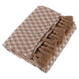 Manta para Sofá Provence com Pingentes 1,40X1,70M Havan Casa - Nude