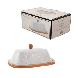 Manteigueira De Cerâmica Oasis Hauskraft 21 Cm - Branco