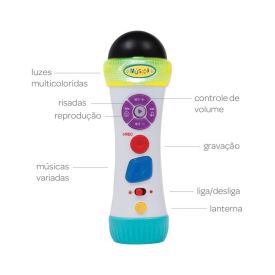 Microfone Musical Infantil Canta E Grava Buba - Color