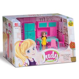 Mini Cozinha Com Boneca Judy 405 Samba Toys - Verde