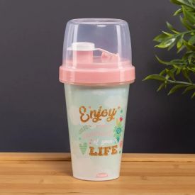 Mini Shakeira Unicórnio Plasútil 320Ml - Rosa