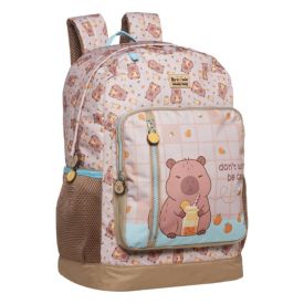 Mochila de Costas Infantil Brownie Capivara Xeryus - Marrom