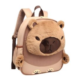 Mochila de Costas Pré Escola Pelúcia Capivara Tututti - Marrom