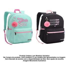 Mochila de Costas Juvenil com Pompom Seanite - Sortido