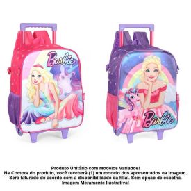 Mochila De Rodinha Barbie Luxcel - Sortido