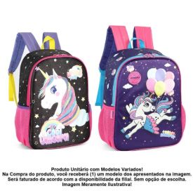 Mochila Infantil De Costas Pequena Unic&oacute;rnio Luxcel - Sortido