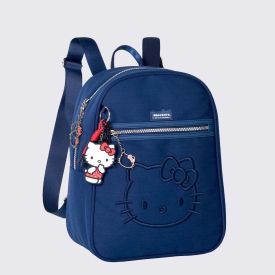Mochila Infantil Hello Kitty com Chaveiro Sanrio - Azul