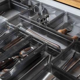 Organizador De Gavetas Clear Ou 30Cm - Fumê