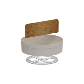 Organizador Giratório Alto Com Divisória 25,5Cm Lume Ou - BEGE FECHADO