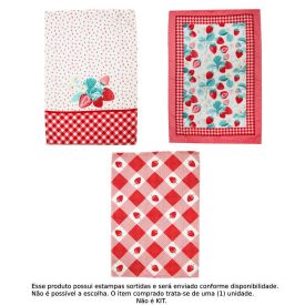 Pano de Copa 100% Algodão Felpudo Döhler 1 Pç - Sortido Morangos