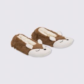 Pantufa Infantil Raposa Marmelada - MARROM CLARO 29/30
