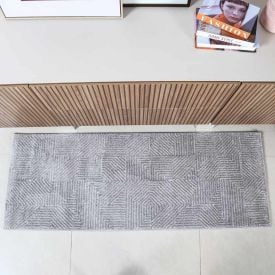 Passadeira Quarto E Sala Lucca 0,67X1,80 M Havan Casa - Cinza Elegance 