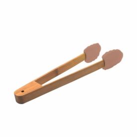Pegador De Silicone Com Cabo De Bambu Havan Casa - Marrom Rosado