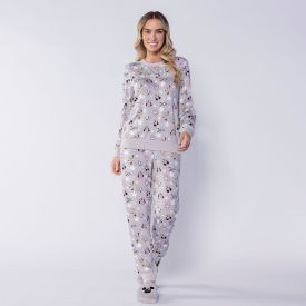 Pijama Feminino Longo Peletizado Disney Mickey & Friends