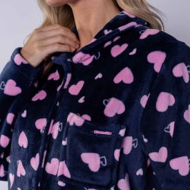 Pijama Feminino Americano In Love Camila Moretti Azul Marinho