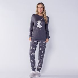 Pijama Feminino Longo Peletizado Disney Tambor