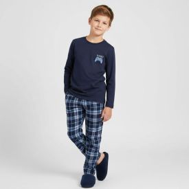 Pijama Infantil Menino 4 a 10 Anos Longo Peletizado Hot Dog