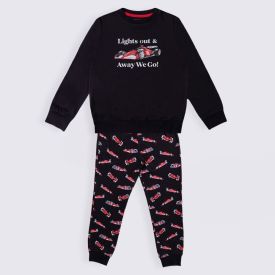 Pijama Infantil Menino 4 a 10 Anos Longo Peletizado Hot Dog