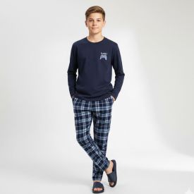 Pijama Juvenil Menino 12 a 16 Anos Longo Peletizado Hot Dog