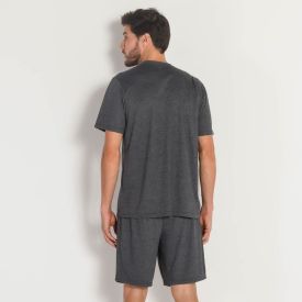 Pijama Masculino Aberto com Estampa Marc Alain Mescla