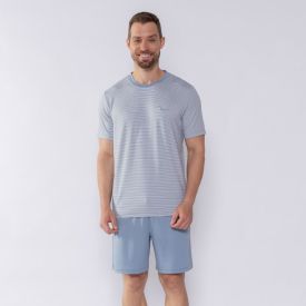 Pijama Masculino Curto Listrado Marc Alain