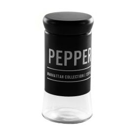 Pimenteiro De Vidro Manhattan Hauskraft 120 Ml - Preto