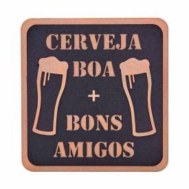 Placa Decorativa Cerveja Boa Grife De Boteco Forgerini - Preto