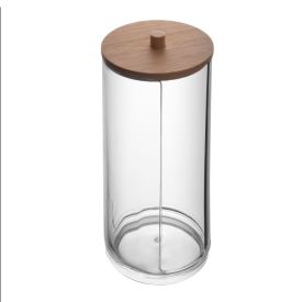 Porta Algodão Com Tampa De Bambu My Box Lyor