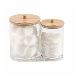 Porta Algodão E Cotonete Com Tampa My Box Lyor - Bambu