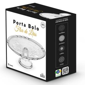 Porta Bolo Lirio C/ Pe Natural 32 Cm Vtzz